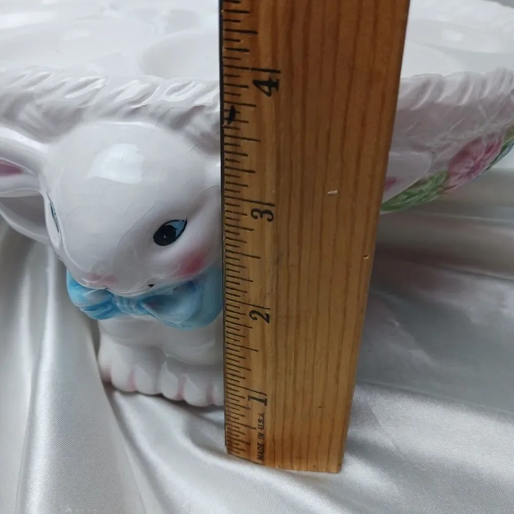 EASTER DEVILED EGG RAISED BUNNY PLATE-CRAZING